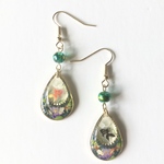和風　ブルーラメ　金魚柄　二重　雫　ピアス　7