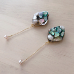 シェルレジン×ゆらゆらパール ピアス イヤリング