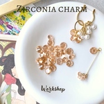 ☆再入荷☆【20pcs】6mmジルコニアチャーム　1つ穴 ブラウン