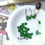 ☆再入荷☆【20pcs】6mmジルコニアチャーム　1つ穴 グリーン
