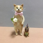 no.122 バラとリスさんと猫さん