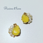 ドロップビジュー✳︎イエローピアス/イヤリング