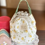 - ̗̀ 保冷保温  ̖́-  ＊縦長タイプ　スープジャーランチに　おくたごんきんちゃく 🍋 レモン