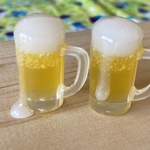 【再販】ミニチュア❤︎泡が溢れた生ビール（2個セット）