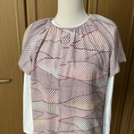 在庫処分小紋着物生地で作った半袖Tシャツ
