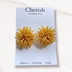 つぶつぶ ビーズ 刺繍 ピアス(gold) ビーズアクセサリー