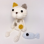 【ひかり様専用】魚と一緒の可愛いミケねこぴ【キーホルダー可】
