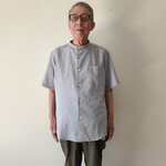 より乾きやすい簡素な山シャツ スタンドカラー 半袖 七分袖 メンズM   ブラウス