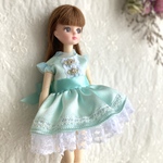 サテンミニワンピース　22cmドール  リカちゃん　ブライス　ピュアニーモS  ドール服　アウトフィット