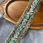 インド刺繍リボン　花　インド刺繍　スパンコール　刺繍リボン　リボン　りぼん　※普通郵便はお届けに1週間近くかかります。お急ぎの方は必ずクロネコヤマトをお選びください