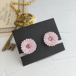 【正絹】くすみカラーお花のイヤリング
