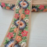 👀お値下げ品👀〖50cm〗インド刺繍リボン  <商品No.377 ブルー>