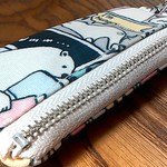 リールキーケース フック式 ラミネート エプロン白熊ン［パステル］