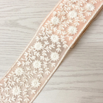 インド刺繍リボン②ピンク　幅約7cm 70mm