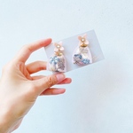 タッセルピアス（フラワー）ピンク