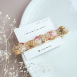 ボタニカル ❁ レジン ヘアクリップ ❁ ピンク ゴールド ・ 花 ・ ドライフラワー