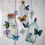 海外シール【BOTTLE TALKE STORY・藍色】30PCS