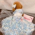中型犬ちゃん用　完成品⭐︎ スカイブルーのバタフライ　ワンピース