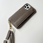 本革　スマホショルダー　レザー　ショルダー　カード収納　ハンド付き　名入れIPHONEケース　cocoa