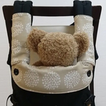 pさま専用☆Ｗガーゼ ☆ベージュ☆サークルフラワー☆よだれカバー&首回りカバー&収納カバー☆