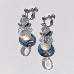 淡水パール×シェル 大ぶりピアスイヤリング【shell pearl pierce & earring】