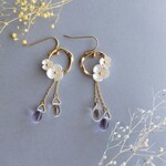 【再販】アレキサンドライト の フラワー ピアス イヤリング