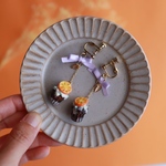 オレンジチョコカップケーキ イヤリング　mercimelpetit