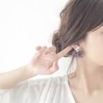 2wayフリルリボンのビジューピアス