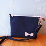 【smile-kmam様専用】透明ポケットに入れたままスマホが操作できるスマホポシェット/11号帆布　ネイビー