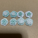 ハンドメイド　水引パーツ　ミント色　梅結び　二重