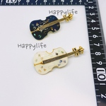 2点入り　バイオリン　ブローチ