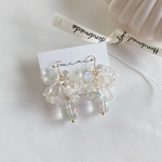 結婚式 ウェディング オーロラ 花びらピアス/イヤリング  クリア パール