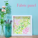 【送料無料】木製フレーム　ファブリックパネル　春の庭　27×27cm