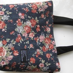 薔薇　ネイビー　トートバック　Ｍ