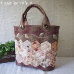 シックなプリント＊ヘキサゴンつなぎのトートバッグ１５＊