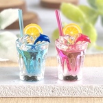 578 ＊イルカのブルー＆ももいろソーダ＊　2個セット　ミニチュア　ドリンク　シルバニアファミリー　ドールハウス　置物
