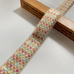 約3.5cm幅/刺繍リボン/チュール/細リボン/パステルカラー/1/4
