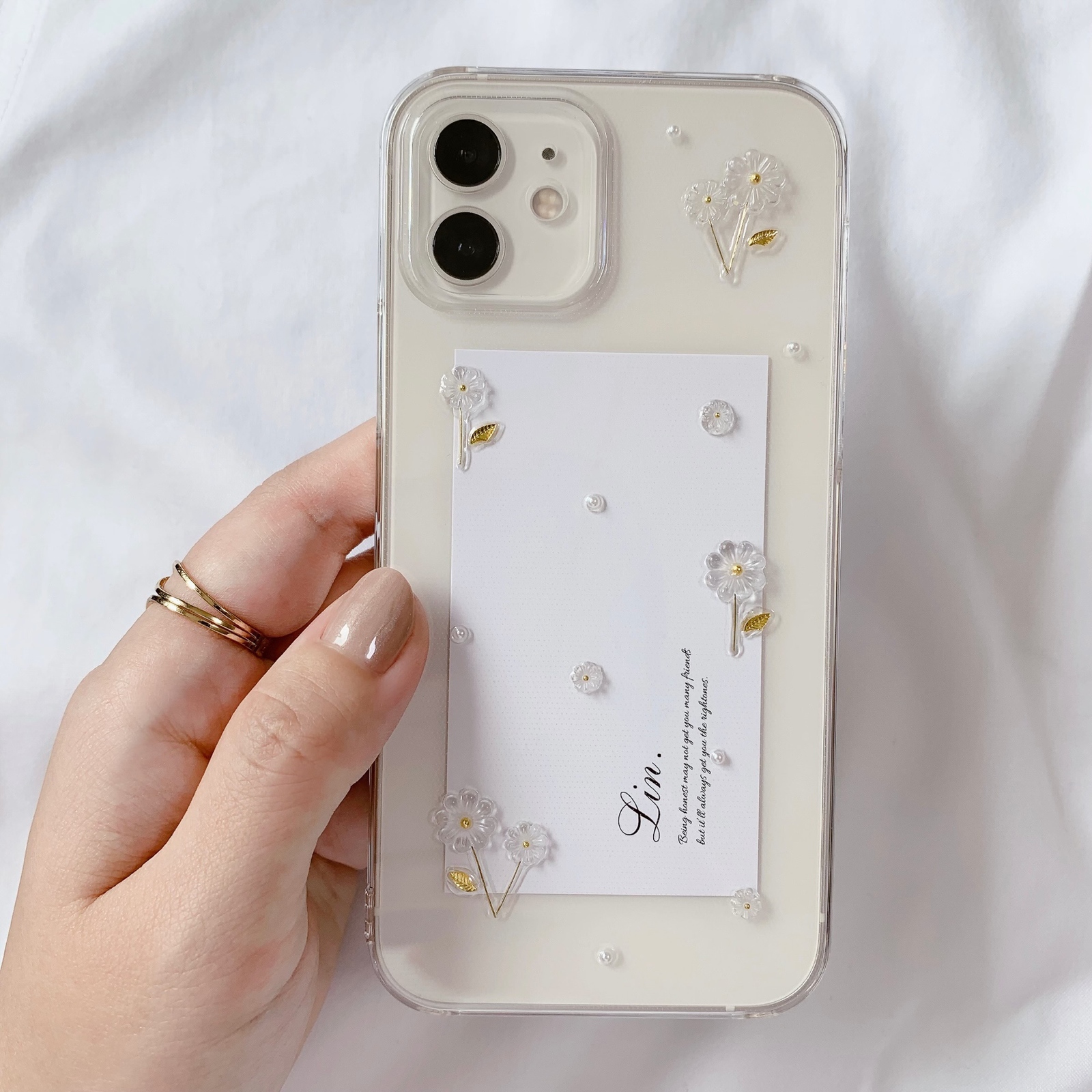 天然シェル♡キラキラ アイリス柄 ブルー オリジナルiPhoneケース フラワー 天然貝 螺鈿アート シェル 【 iPhone / Galaxy 対応】 ブルー