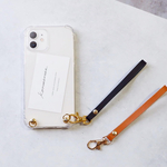 iPhoneケース＋本革ストラップ付✳︎レザースマホケース✳︎ショルダー取付可能