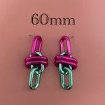 importアクリルチェーンピアス　ピンク×グリーン　2個1セット