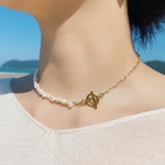淡水パールネックレス【淡水パール×18kgfレオンチェーン】