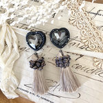 ハートキラキラタッセルイヤリング♡ピアス♡