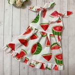 犬服🐶スイカ🍉柄のショルダーリボンワンピース👗💞