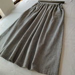 再入荷!!　楽チン　ウエストゴムスカート　コットンリネン千鳥格子