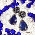 B762.「葡萄の木」葡萄と薔薇のレトロな耳飾り