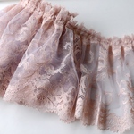 50cm単位 広幅 花 フラワー フリルレース スモーキーピンク BK220804 ハンドメイド 手芸 素材