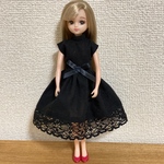 リカちゃん　レースのブラックドレス