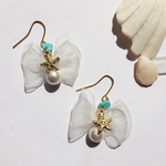 金のヒトデとターコイズの夏リボンピアス