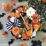 ハロウィンリース　　秋リース　ドアリース　かぼちゃのリース＊*