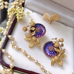 .｡.:✽ 夢 ✽.｡.:* チェコガラスボタン イヤリング・ピアス
